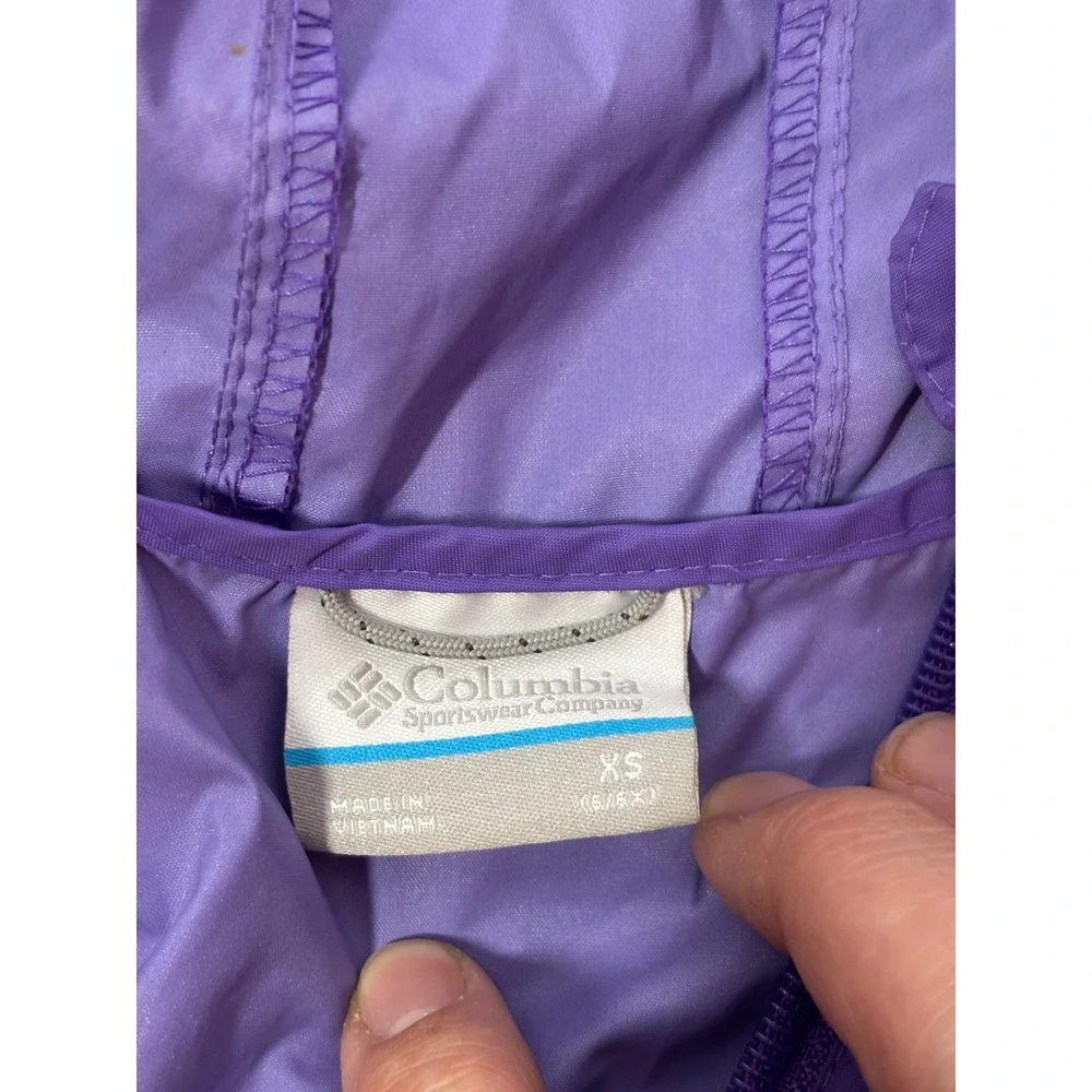 Columbia Kids Purple Switchback Lightweight Hooded Windbreaker Jacket XS 6/6X